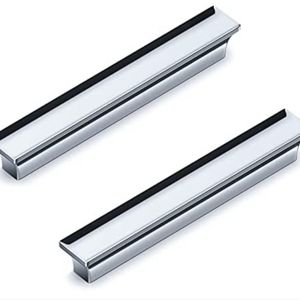 Rai Polished Chrome Finish Modern Cabinet Handles. 6". Lot of 8. New.